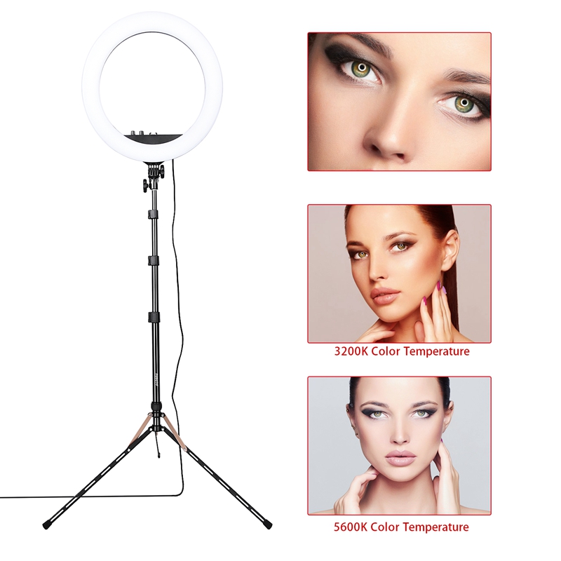 18" LED Ring Light Annular Lamp Bi-color 3200K-5500K 55W Ring Lamps for Video YouTube Photo Ring light Makeup Light 18" LED Ring Light Annular Lamp Bi-color 3200K-5500K 55W Ring Lamps for Video YouTube Photo Ring light Makeup Light