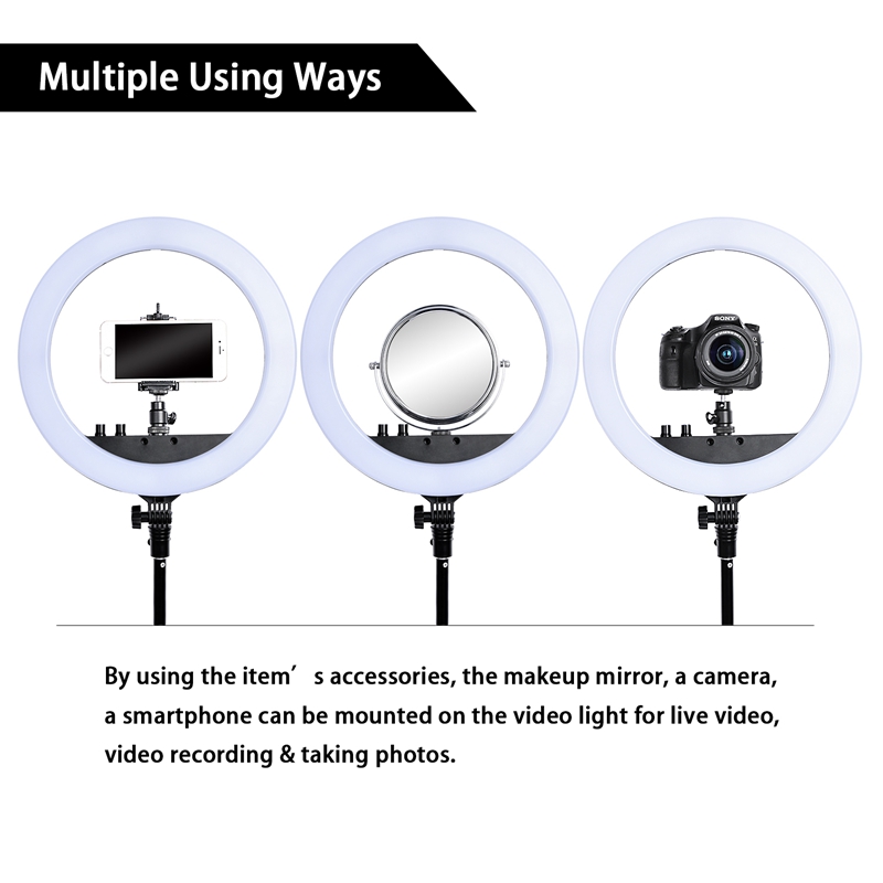 FOSOTO RL-12 240 Camera Photo Studio Phone Video 30W LED Ring Light 3200K-5500K Photography Dimmable Ring Lamp With Tripod FOSOTO RL-12 240 Camera Photo Studio Phone Video 30W LED Ring Light 3200K-5500K Photography Dimmable Ring Lamp With Tripod