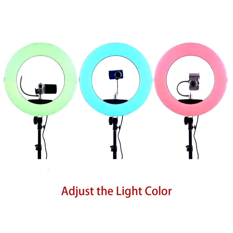 FOSOTO FC-480 3200-5500k Colorful 480 pcs Dimmable Led Photographic Lighting 96W Ring Light Lamp with Mirror for Camera, Phone, photo Studio FOSOTO FC-480 3200-5500k Colorful 480 pcs Dimmable Led Photographic Lighting 96W Ring Light Lamp with Mirror for Camera, Phone, photo Studio