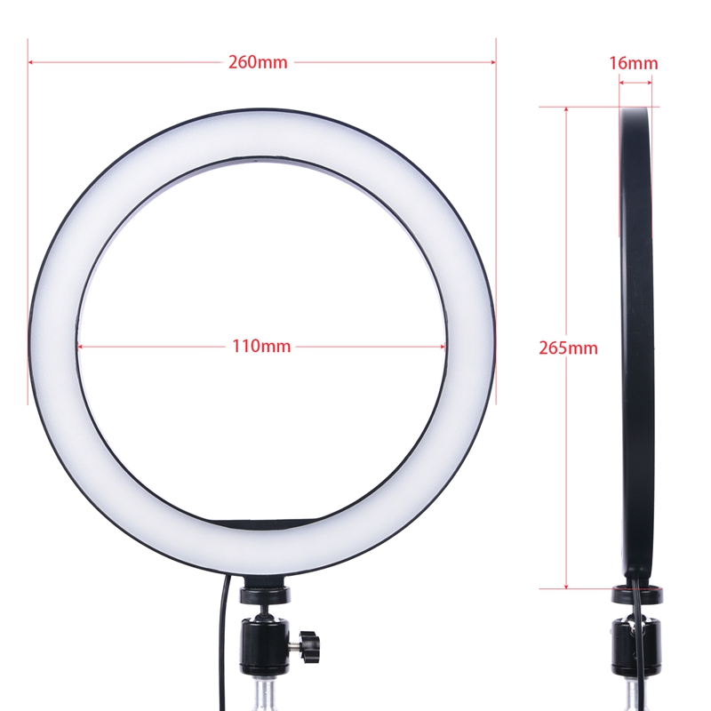 FOSOTO 10 inch / 26cm Photographic Lighting 5500K Dimmable Led Ring Light Lamp for for Video, Portrait, and Product Photography FOSOTO 10 inch / 26cm Photographic Lighting 5500K Dimmable Led Ring Light Lamp for for Video, Portrait, and Product Photography
