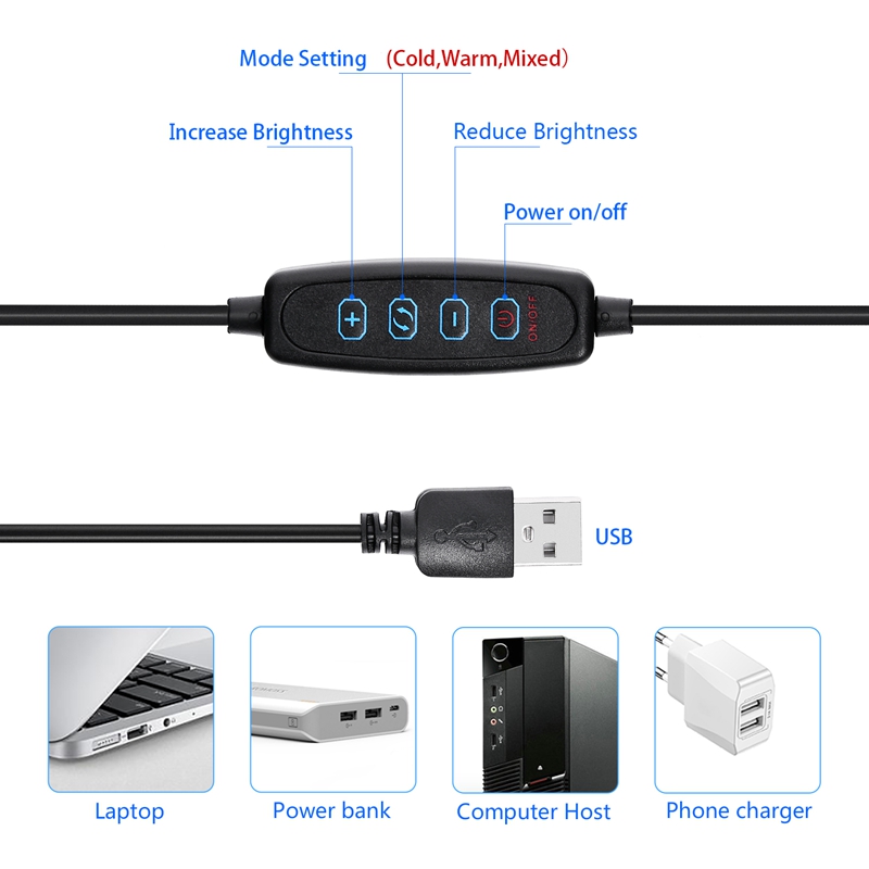 FOSOTO 10 inch / 26cm Photographic Lighting 5500K Dimmable Led Ring Light Lamp for for Video, Portrait, and Product Photography FOSOTO 10 inch / 26cm Photographic Lighting 5500K Dimmable Led Ring Light Lamp for for Video, Portrait, and Product Photography