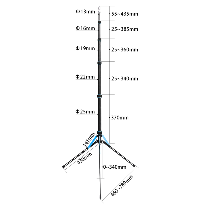 Fosoto FT-220 Carbon Fiber Blue Led Tripod Light Stand Head Softbox and Umbrella Flash Reflector For Photographic Lighting