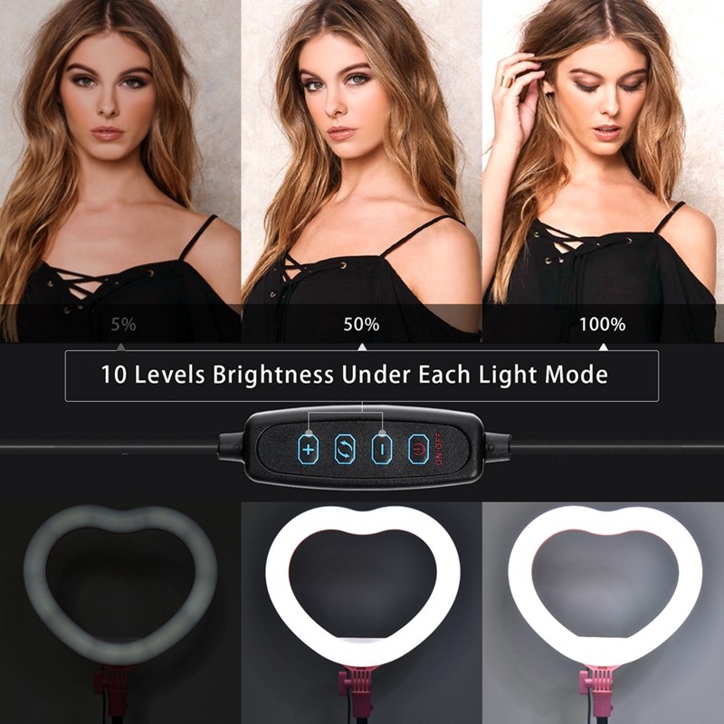 FOSOTO FT-X225 heart-shaped fill light 3200k-5600k beauty makeup light photography selfie ring light with tripod FOSOTO FT-X225 heart-shaped fill light 3200k-5600k beauty makeup light photography selfie ring light with tripod