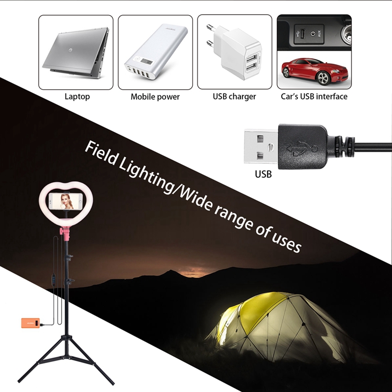 FOSOTO FT-X225 heart-shaped fill light 3200k-5600k beauty makeup light photography selfie ring light with tripod FOSOTO FT-X225 heart-shaped fill light 3200k-5600k beauty makeup light photography selfie ring light with tripod