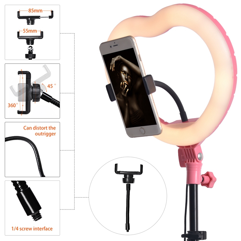 FOSOTO FT-X225 heart-shaped fill light 3200k-5600k beauty makeup light photography selfie ring light with tripod FOSOTO FT-X225 heart-shaped fill light 3200k-5600k beauty makeup light photography selfie ring light with tripod