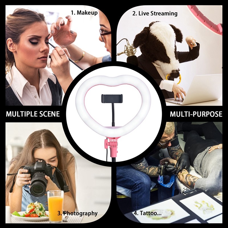 FOSOTO FT-X225 heart-shaped fill light 3200k-5600k beauty makeup light photography selfie ring light with tripod FOSOTO FT-X225 heart-shaped fill light 3200k-5600k beauty makeup light photography selfie ring light with tripod