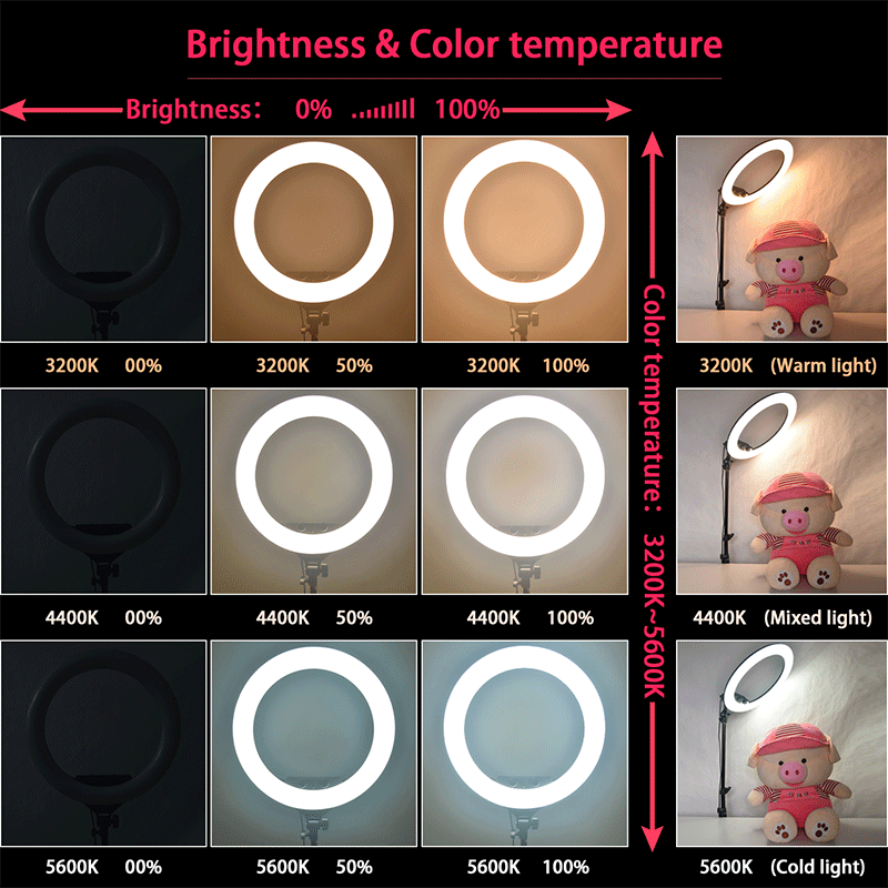 FOTOSO FT-180L/18inch 55W 3200-5600K LED Selfie Ring Light with 3 Phone Holder and 2M Tripod Stand for Makeup YouTube, TikTok, Camera lights FOTOSO FT-180L/18inch 55W 3200-5600K LED Selfie Ring Light with 3 Phone Holder and 2M Tripod Stand for Makeup YouTube, TikTok, Camera lights