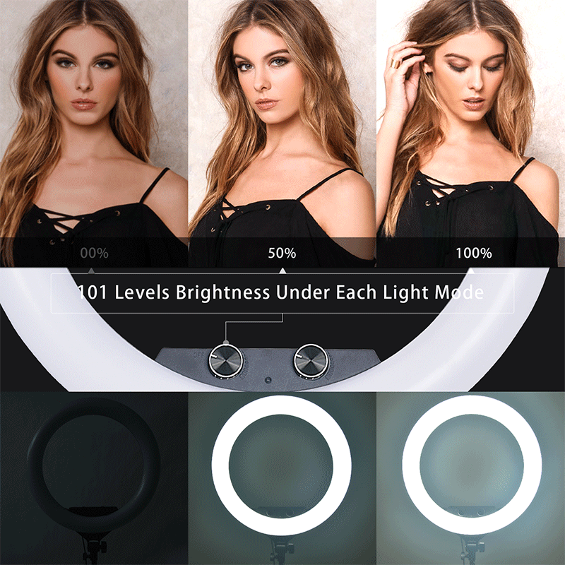 FOTOSO FT-180L/18inch 55W 3200-5600K LED Selfie Ring Light with 3 Phone Holder and 2M Tripod Stand for Makeup YouTube, TikTok, Camera lights FOTOSO FT-180L/18inch 55W 3200-5600K LED Selfie Ring Light with 3 Phone Holder and 2M Tripod Stand for Makeup YouTube, TikTok, Camera lights