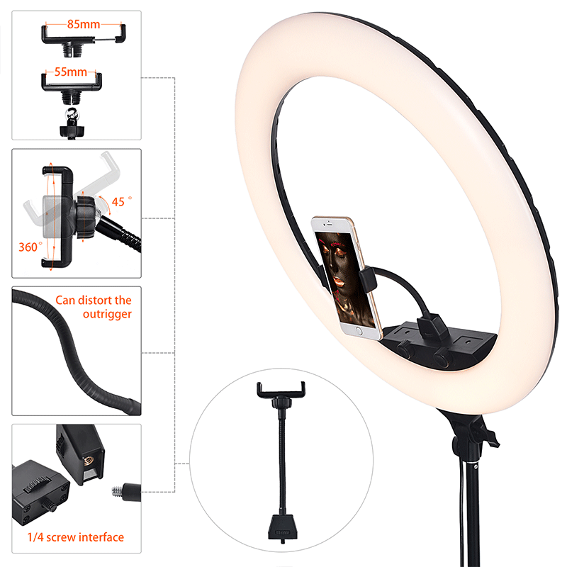 FOSOTO FT-220L/22inch 3200-5600K Selfie LED Ring Light with Tripod Video for TikTok, Makeup, Photography lights FOSOTO FT-220L/22inch 3200-5600K Selfie LED Ring Light with Tripod Video for TikTok, Makeup, Photography lights