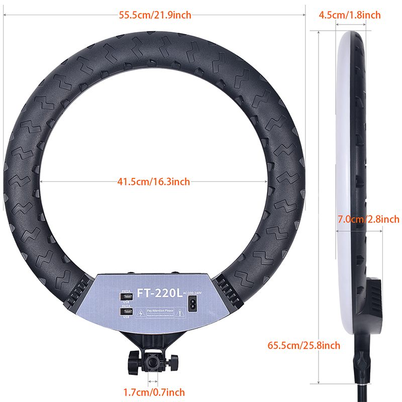 FOSOTO FT-220L/22inch 3200-5600K Selfie LED Ring Light with Tripod Video for TikTok, Makeup, Photography lights FOSOTO FT-220L/22inch 3200-5600K Selfie LED Ring Light with Tripod Video for TikTok, Makeup, Photography lights
