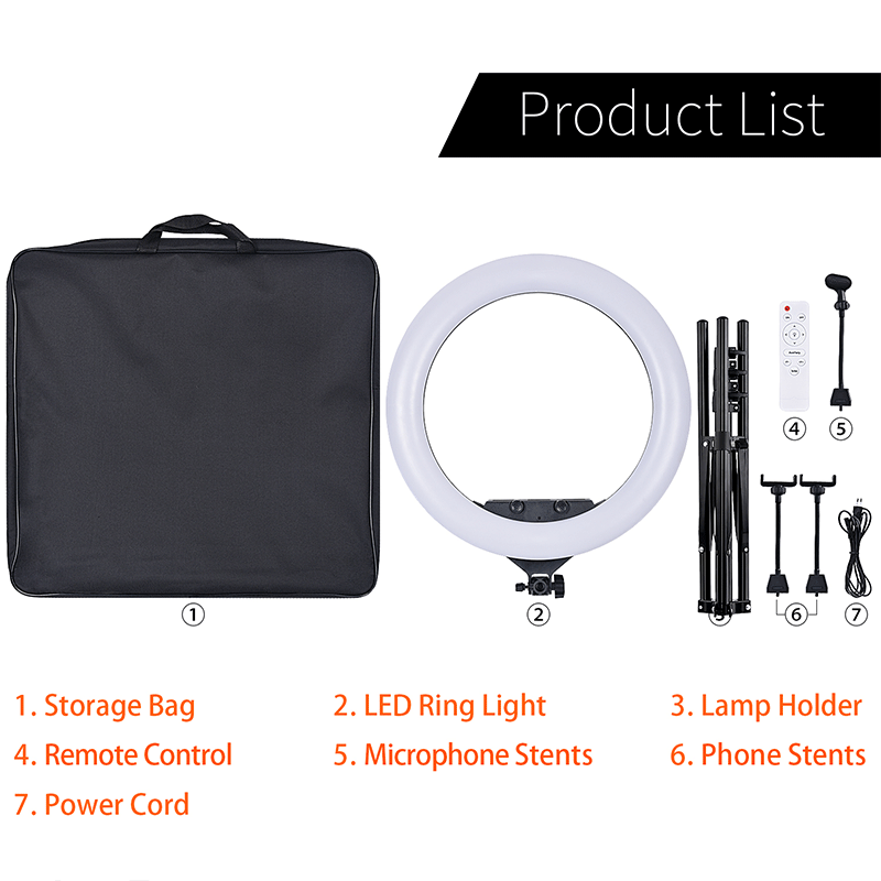 FOSOTO FT-220L/22inch 3200-5600K Selfie LED Ring Light with Tripod Video for TikTok, Makeup, Photography lights FOSOTO FT-220L/22inch 3200-5600K Selfie LED Ring Light with Tripod Video for TikTok, Makeup, Photography lights