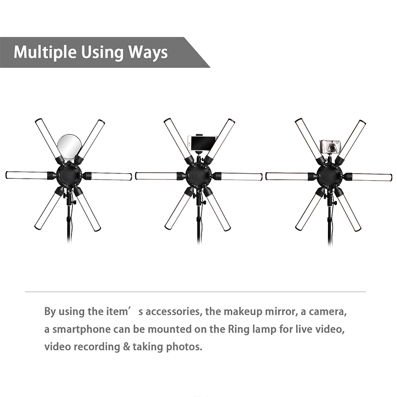 FOSOTO FT-06 Mini 60W 3200-5600K Miltimedia LED Star Ring Light with Tripod Standfor Smartphone, Camera Video Recording FOSOTO FT-06 Mini 60W 3200-5600K Miltimedia LED Star Ring Light with Tripod Standfor Smartphone, Camera Video Recording