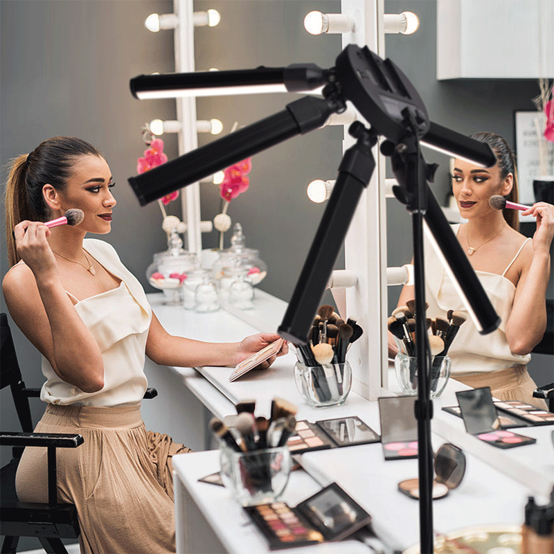 FOSOTO FT-06 Mini 60W 3200-5600K Miltimedia LED Star Ring Light with Tripod Standfor Smartphone, Camera Video Recording FOSOTO FT-06 Mini 60W 3200-5600K Miltimedia LED Star Ring Light with Tripod Standfor Smartphone, Camera Video Recording