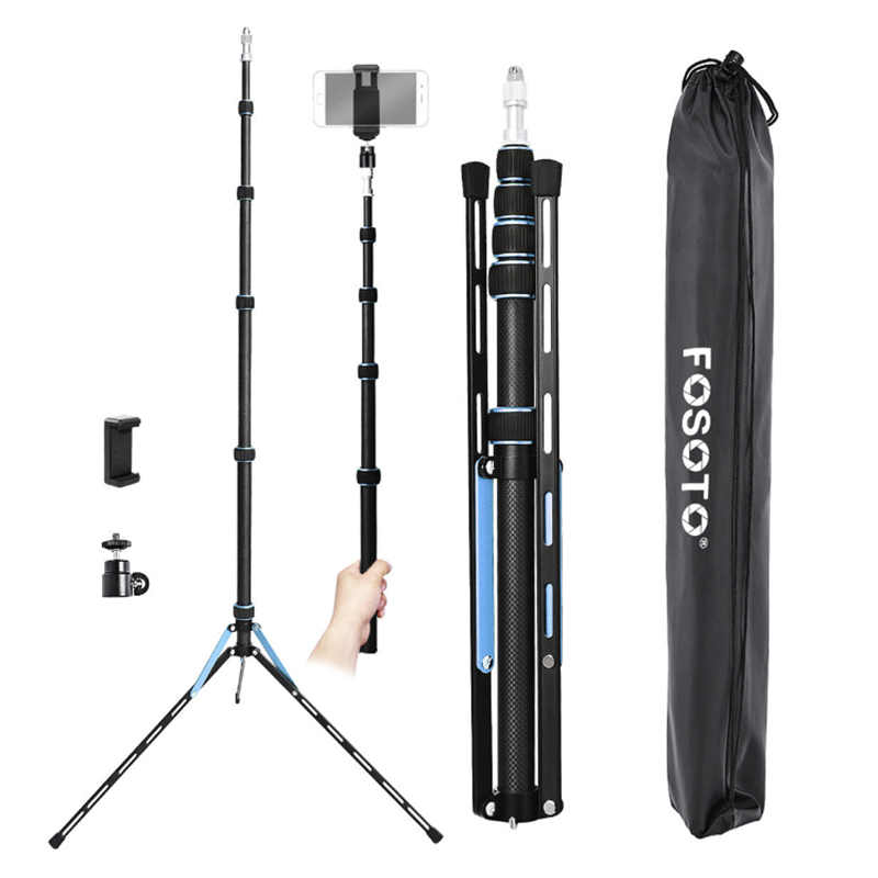 FOSOTO 87inch Photography Tripod Light Stand Carbon Fiber Lightweight Photographic Stand Compact for Photo Studio Equipment Softbox Umbrella Shooting Video Filming Speedlight FOSOTO 87inch Photography Tripod Light Stand Carbon Fiber Lightweight Photographic Stand Compact for Photo Studio Equipment Softbox Umbrella Shooting Video Filming Speedlight