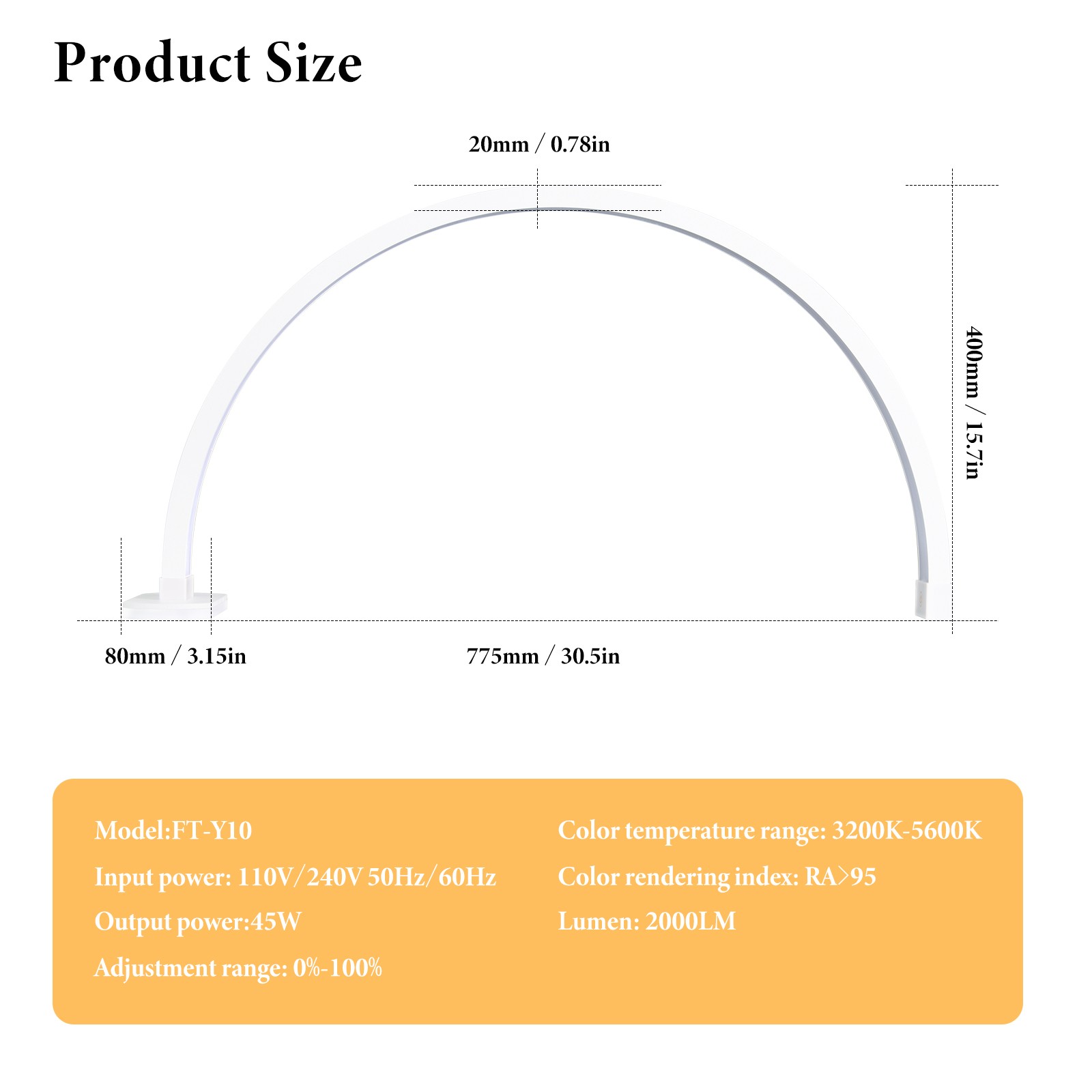 fosoto 30 inch ft-y10 nail desk lamp for manicure and embroidery