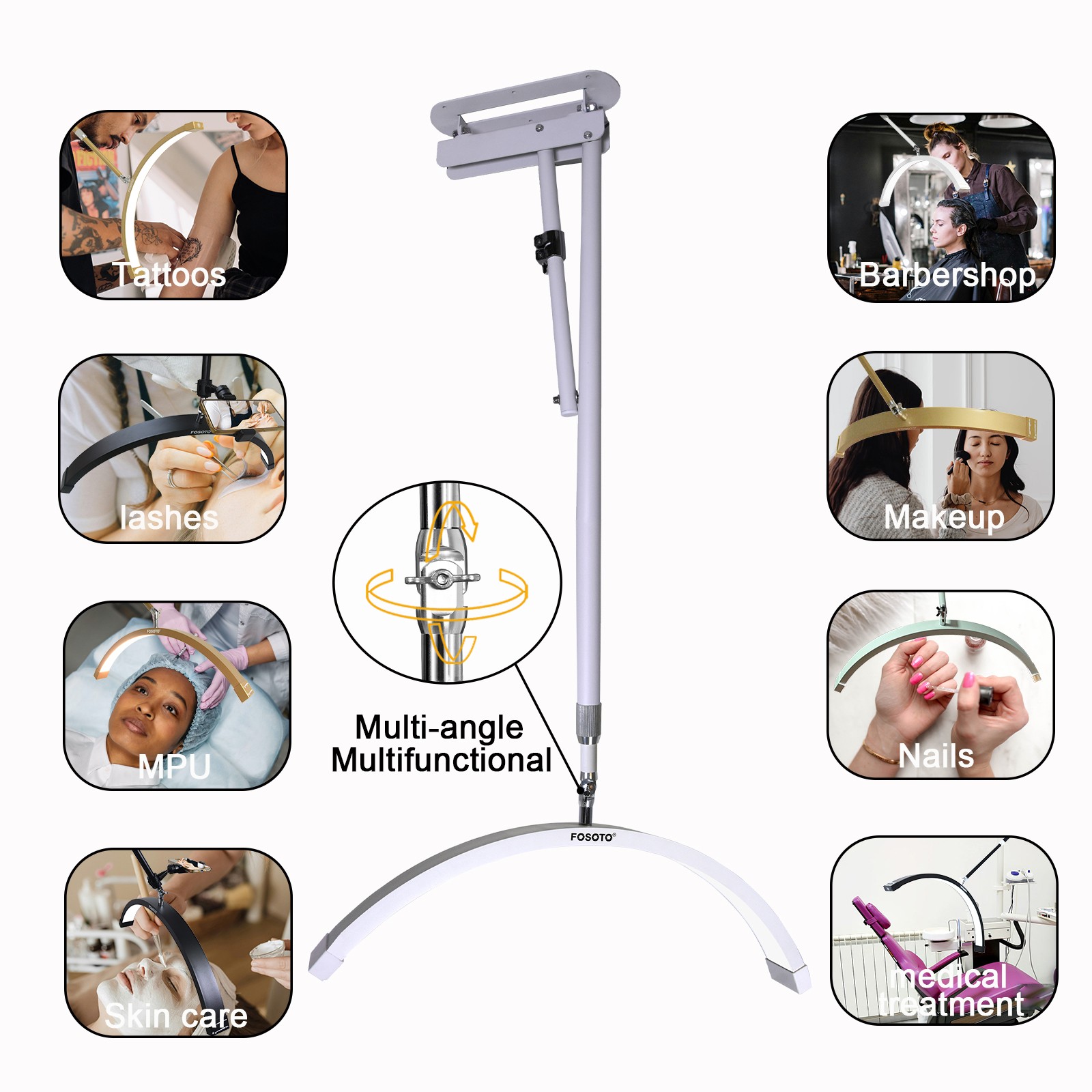 FOSOTO FT-Y18 Professional Wall-Mounted Beauty Light | Space-Saving Nail Tech Lamp FOSOTO FT-Y18 Professional Wall-Mounted Beauty Light | Space-Saving Nail Tech Lamp