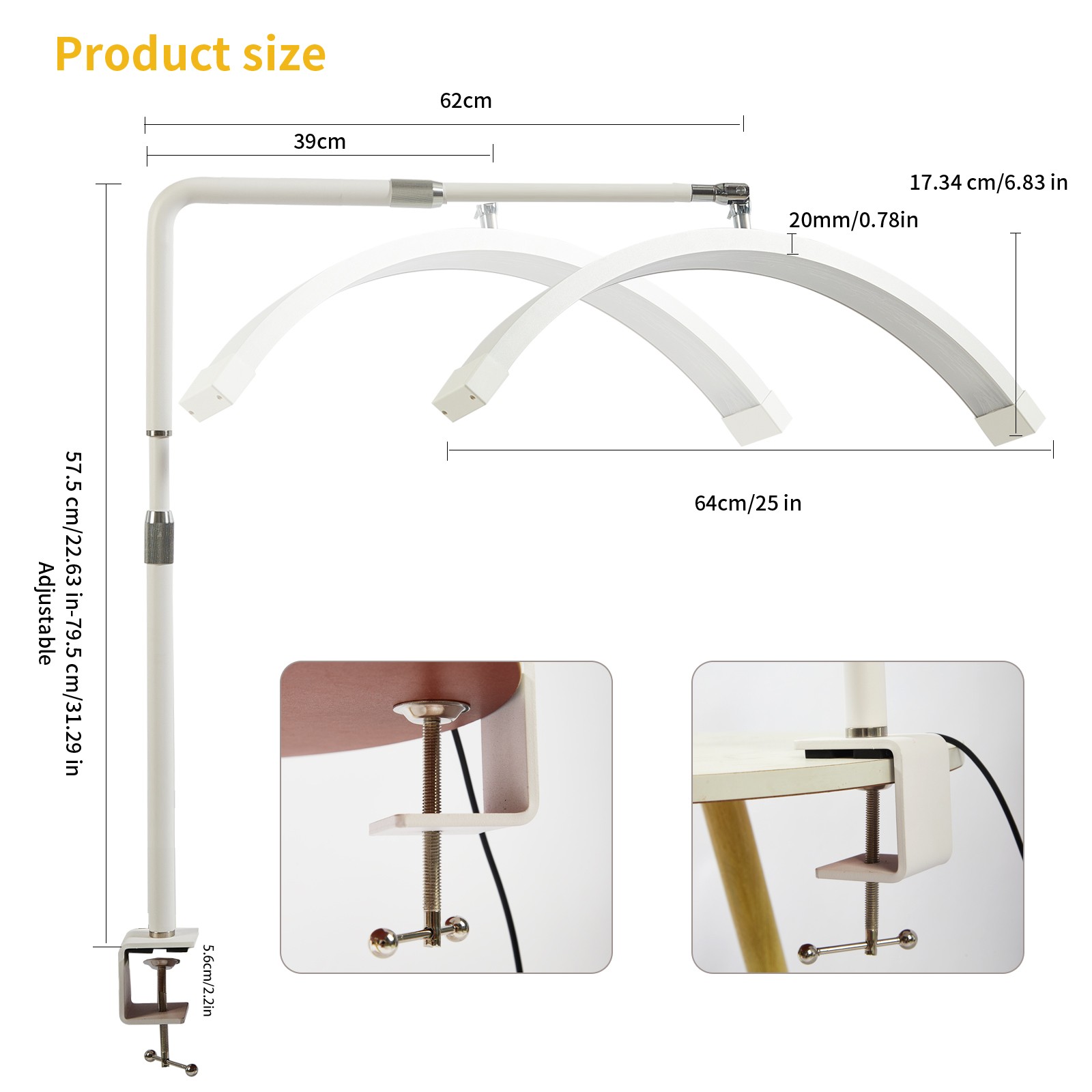 Extendable Arch LED Beauty Work Light with Adjustable Arm for Professional Nail Salon Extendable Arch LED Beauty Work Light with Adjustable Arm for Professional Nail Salon
