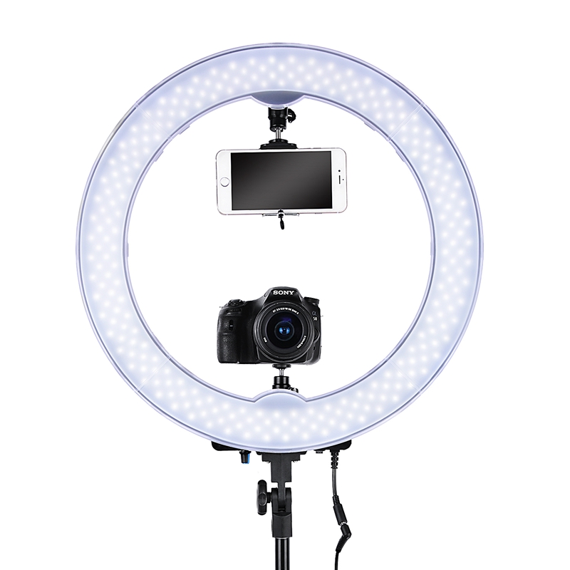 FOSOTO 55W 5500K 240 LED Makeup Photographic Lighting with battery slot for Makeup Camera Phone