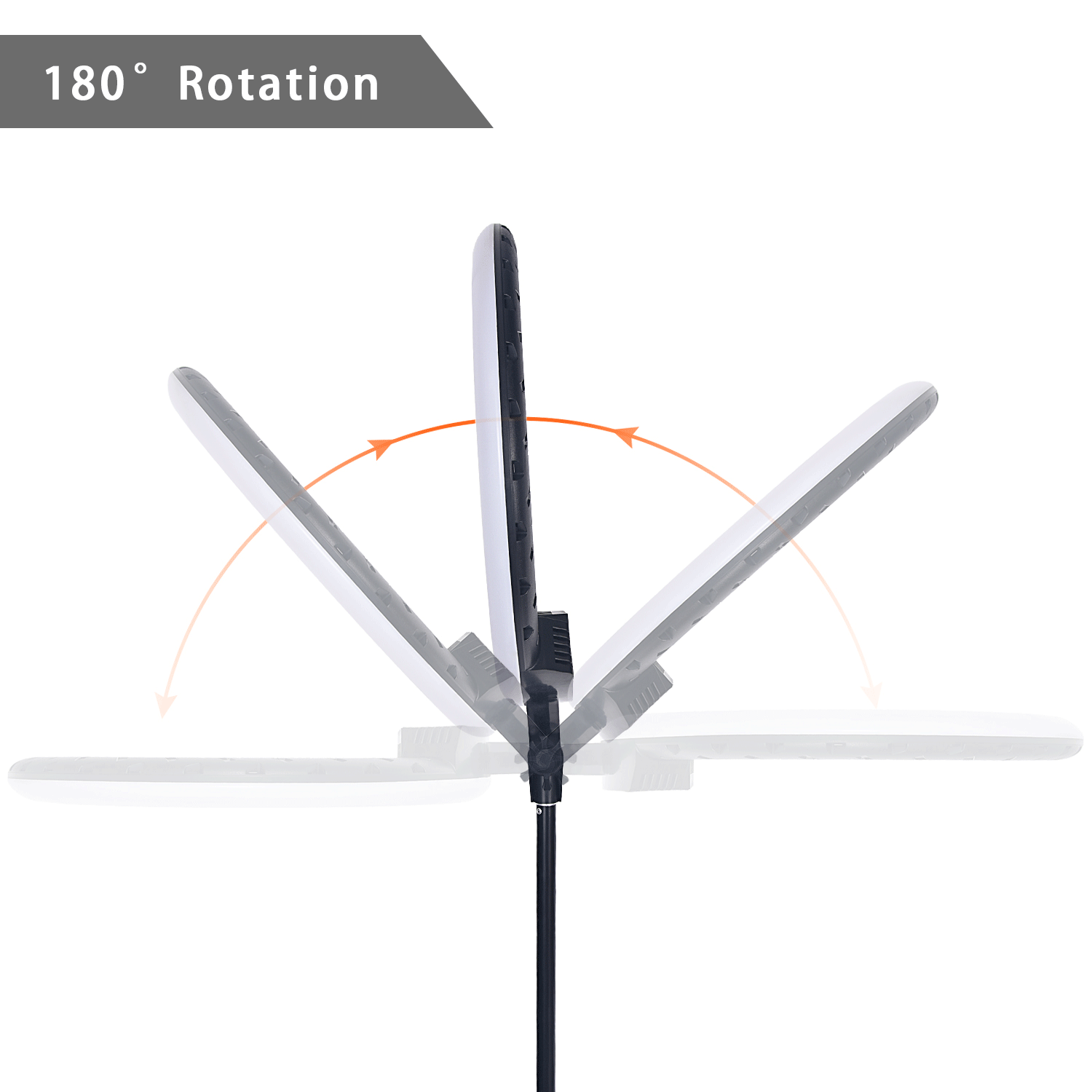 FOSOTO FT-180L/18inch 55W 3200-5600K LED video Light  with 3 Phone Holder and 2M Tripod Stand for Makeup YouTube, TikTok, Camera lights