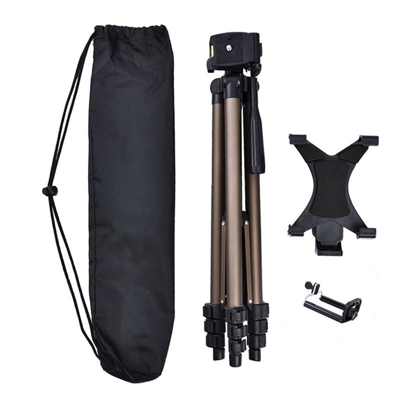 FOSOTO 50 inches Camera Tripod with Universal Tablet Holder Mount Compatible for iPad Air,iPad 4 3 2,ipad Mini,Samsung Galaxy Tab,Tab 2,Tab 3,Tab 4,Tab 5,Tab Pro,Google Nexus,Kindle,iPhone,Microsoft Surface