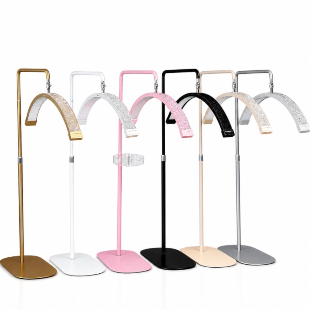 fosoto 45w ft-y16 crystal multifunctional LED Half Moon Lash Light Floor Lamp for Eyelash Extensions, Estheticians & Beauty Salon