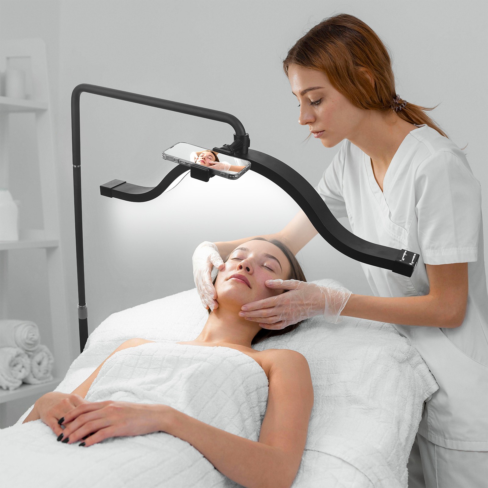 Fosoto FT-Y13-1 Professional LED Cloud Half Moon Lash Light with Phone Holder for Beauty Salon