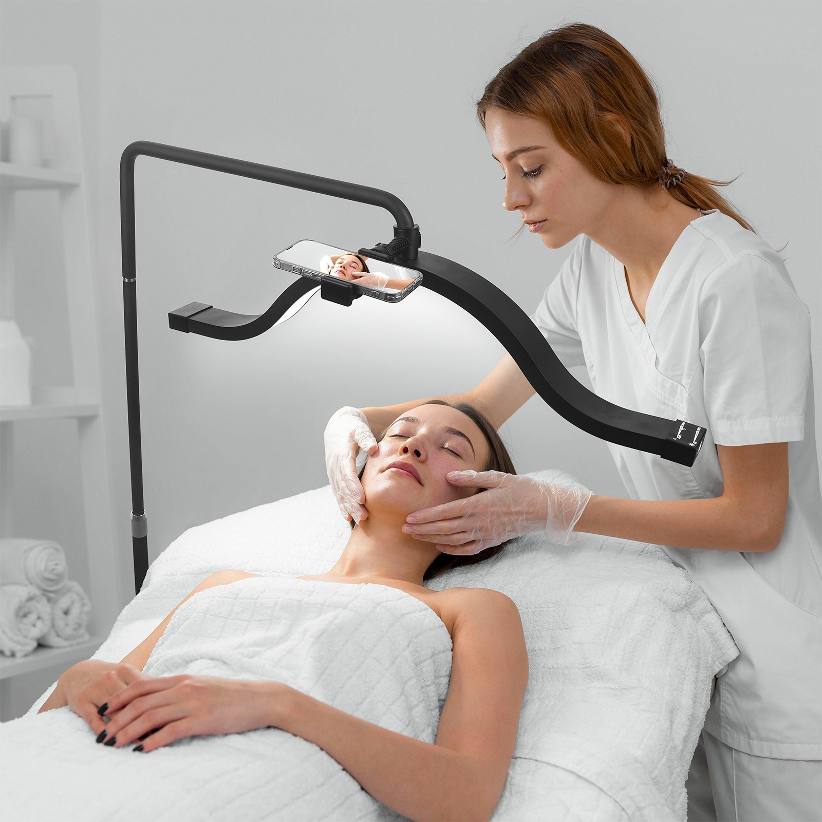 Fosoto FT-Y13-1 Professional LED Cloud Half Moon Lash Light with Phone Holder for Beauty Salon