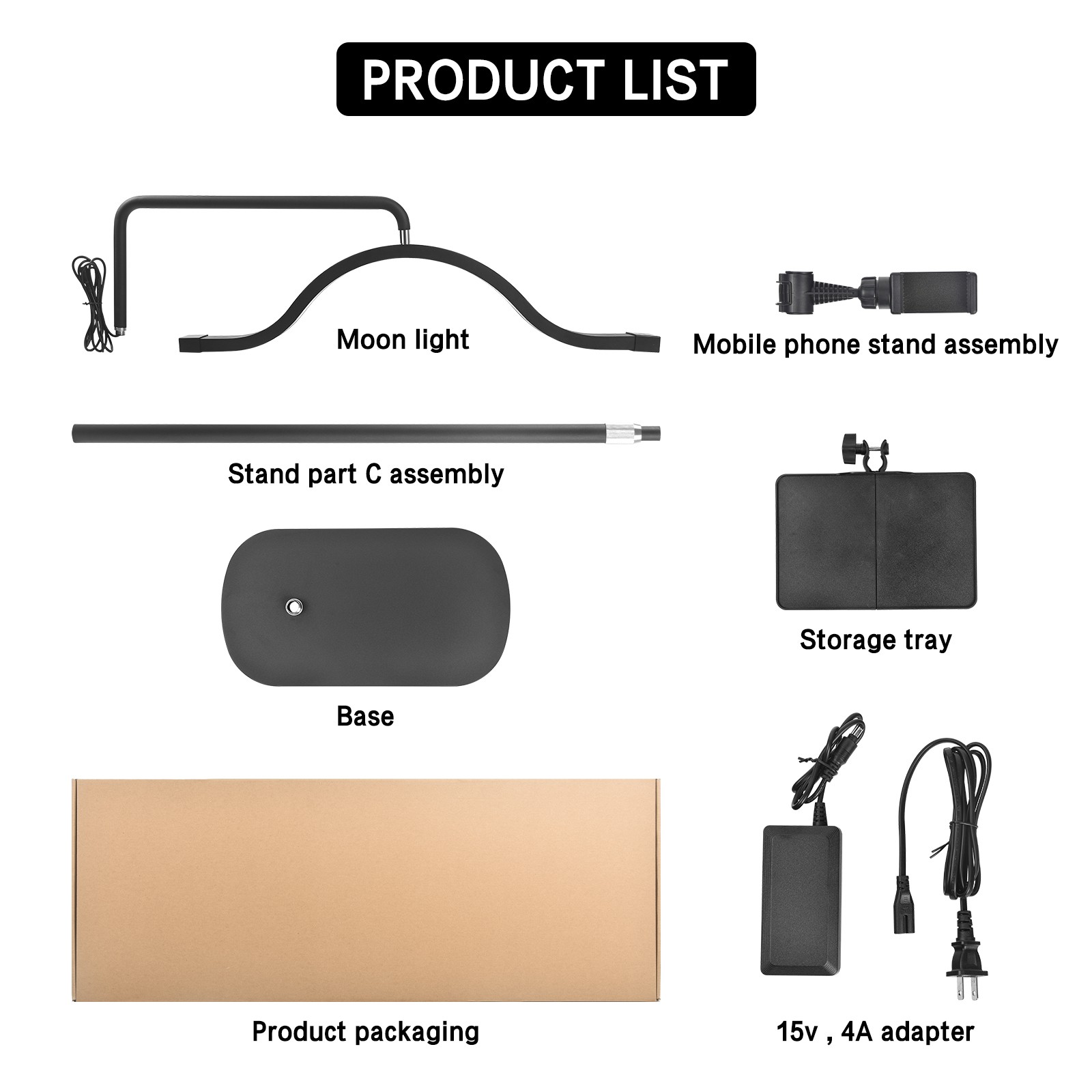 Fosoto FT-Y13-1 Professional LED Cloud Half Moon Lash Light with Phone Holder for Beauty Salon