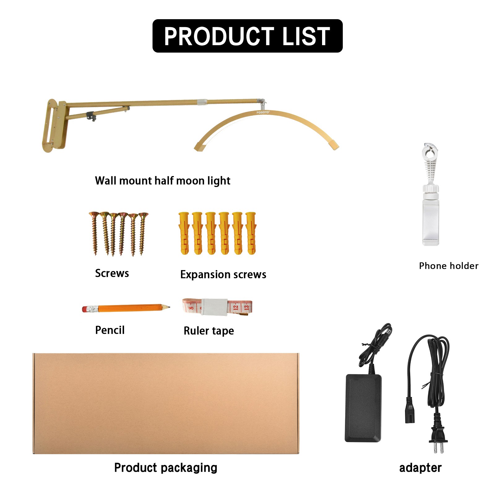 FOSOTO FT-Y18 Professional Wall-Mounted Beauty Light | Space-Saving Nail Tech Lamp