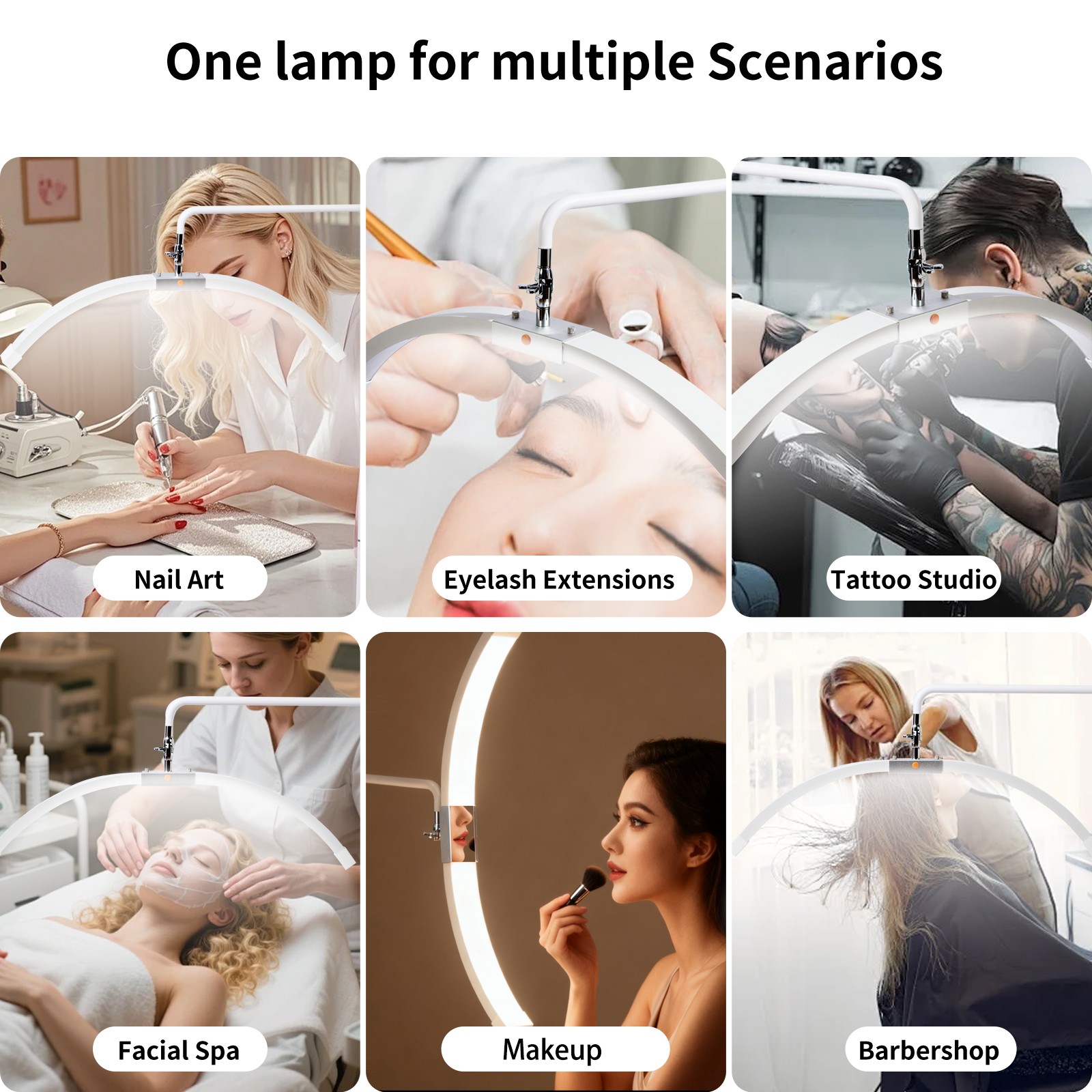 LED Beauty Light with Makeup Mirror for Lash Extensions