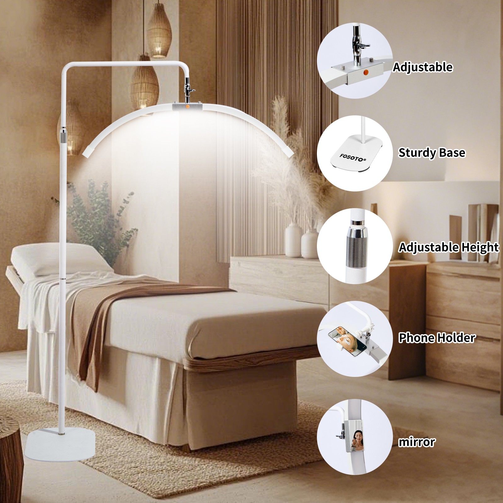 LED Beauty Light with Makeup Mirror for Lash Extensions