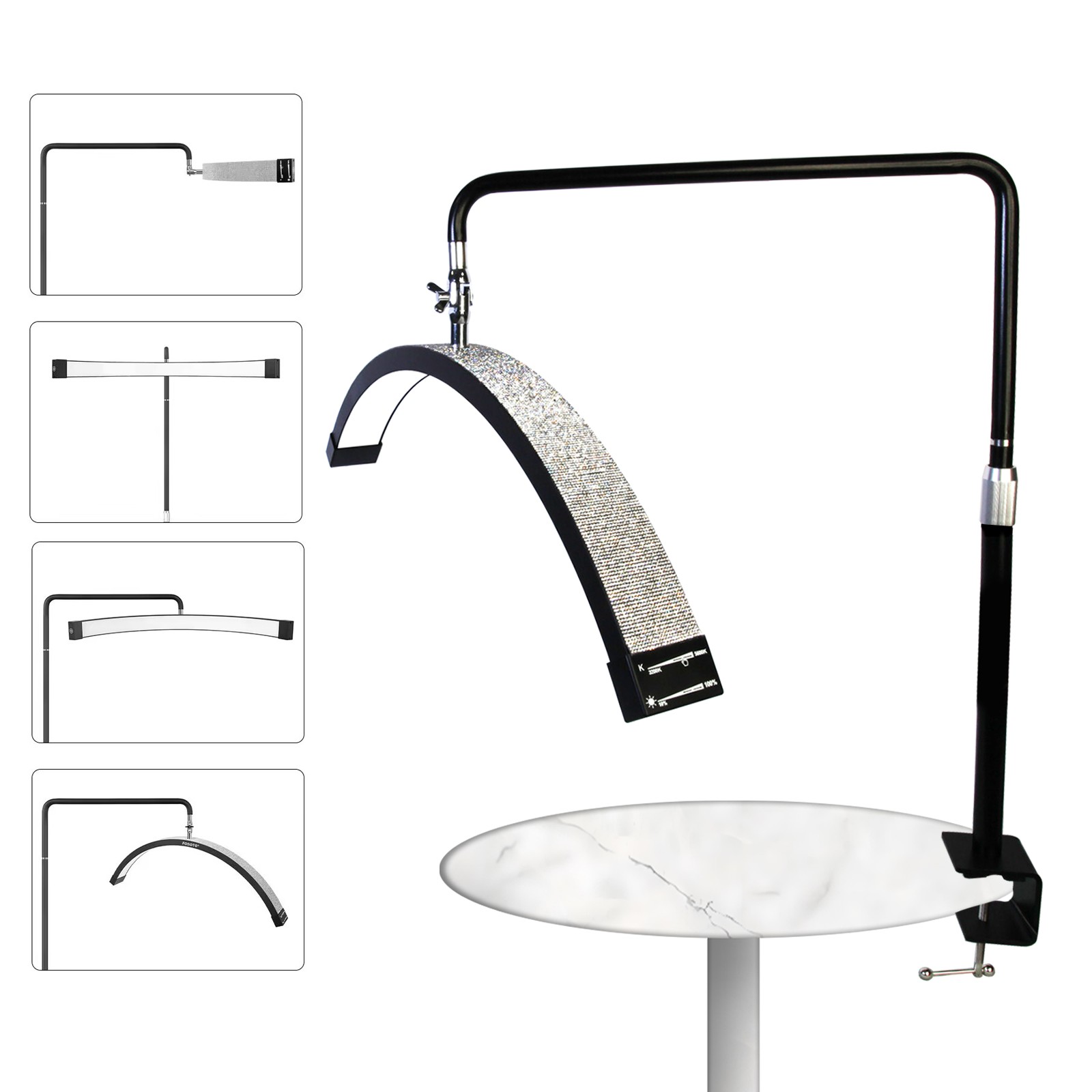 Professional Adjustable Arch LED Nail Lamp with Flexible Rotating Head for Nail Salon & Beauty Workspace