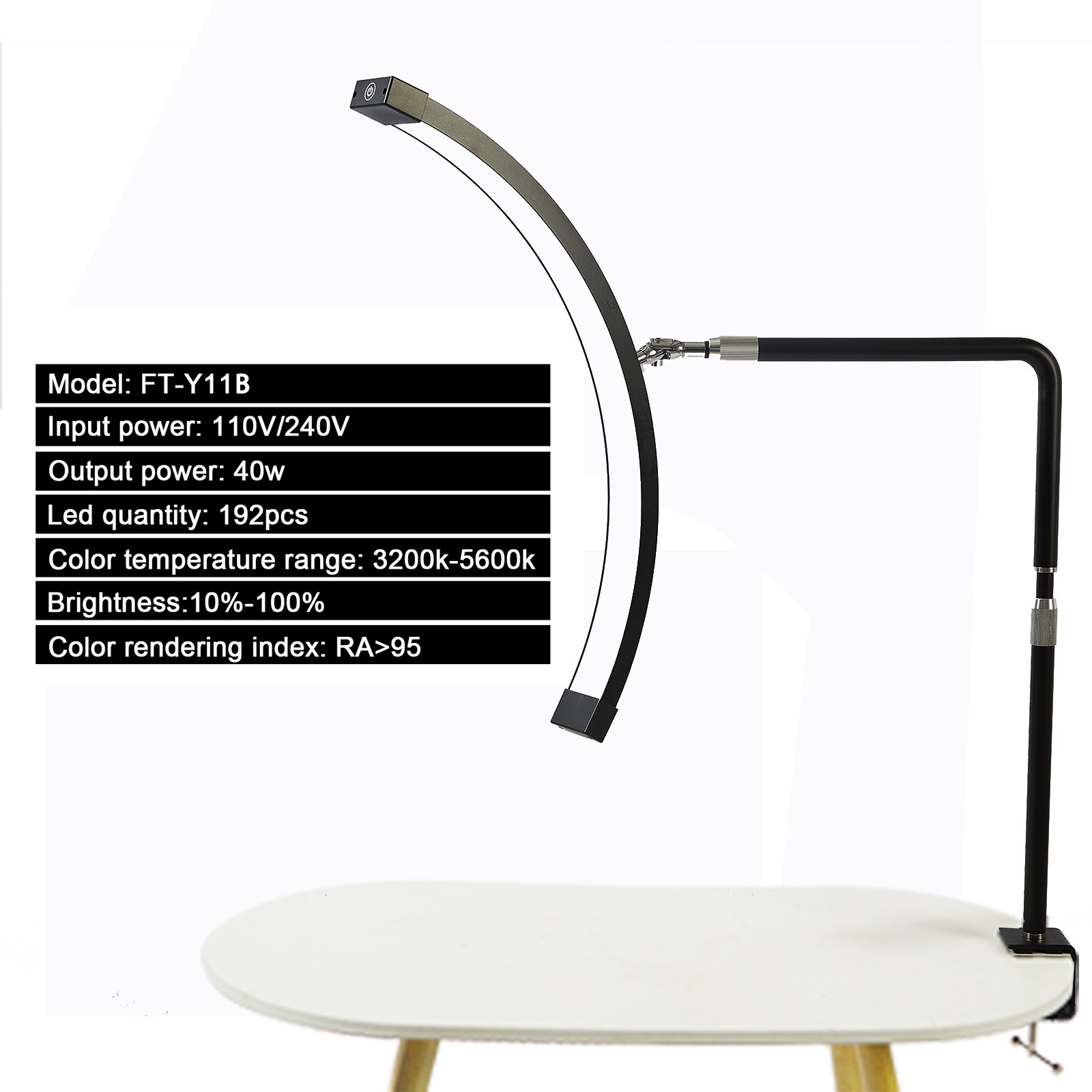 Extendable Arch LED Beauty Work Light with Adjustable Arm for Professional Nail Salon & Beauty Workspace