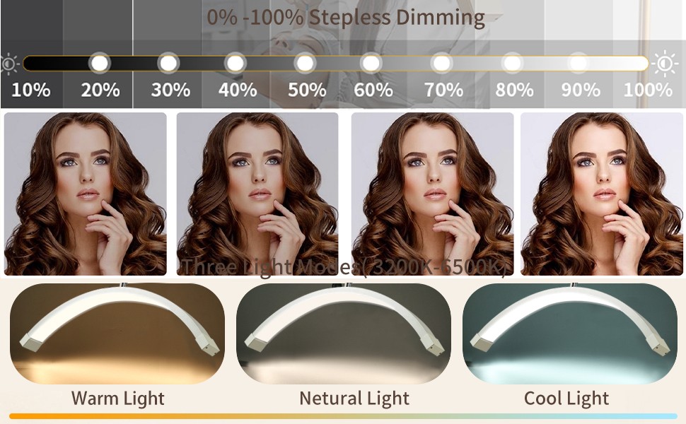 Extendable Arch LED Beauty Work Light with Adjustable Arm for Professional Nail Salon & Beauty Workspace