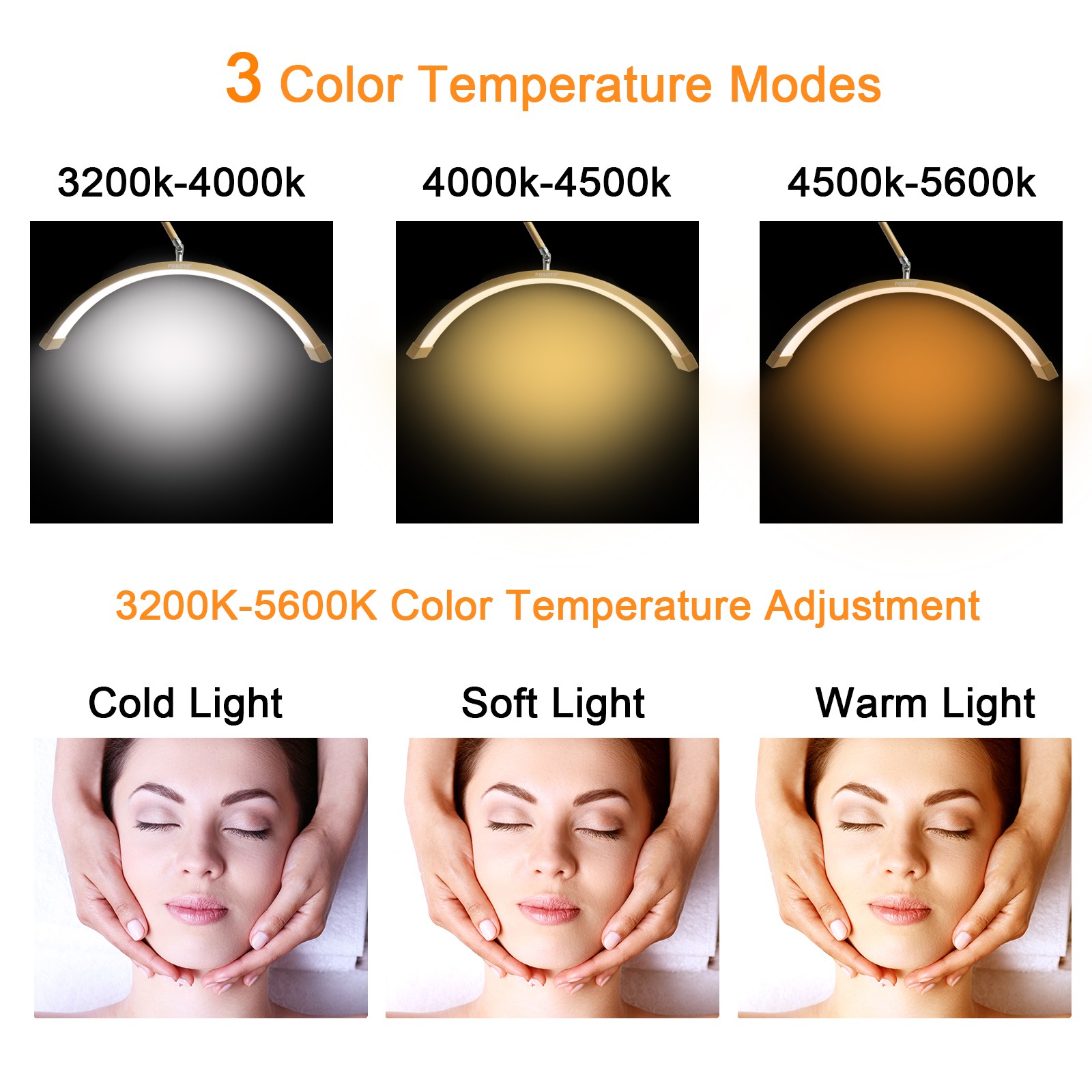 Luxury Golden Wall Mounted Moon Light for Beauty Salon Lash Extension Facial Treatment