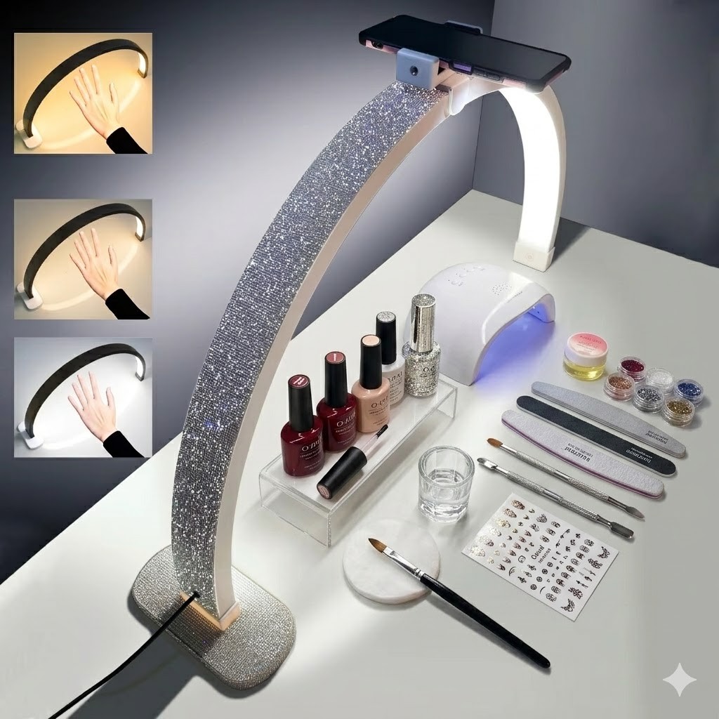 30 inch Diamond Arc Beauty Light Table Nail Lamp Manicure Lamp Moon Light for Nail Art Lash Extension Beauty Salon LED Lamp